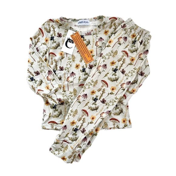 🇨🇦 Little Eyes Floral Forage Bamboo Kids Pyjama Set - Picture 2 of 5